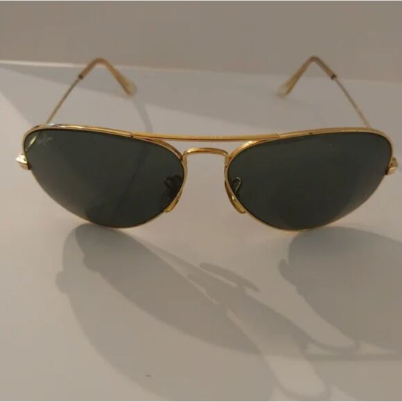 VTG B&L USA Ray-Ban Gold Aviator 58mm + OG Bausch & Lomb Case G15 Glass Lenses - Picture 7 of 9